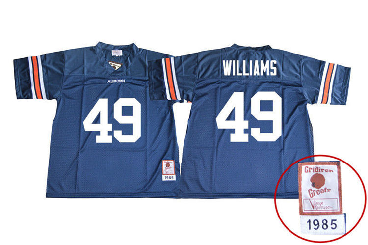 Men's Auburn Tigers #49 Darrell Williams 1985 Throwback Navy College Stitched Football Jersey